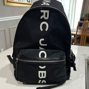 Marc Jacobs Black and White Logo Backpack